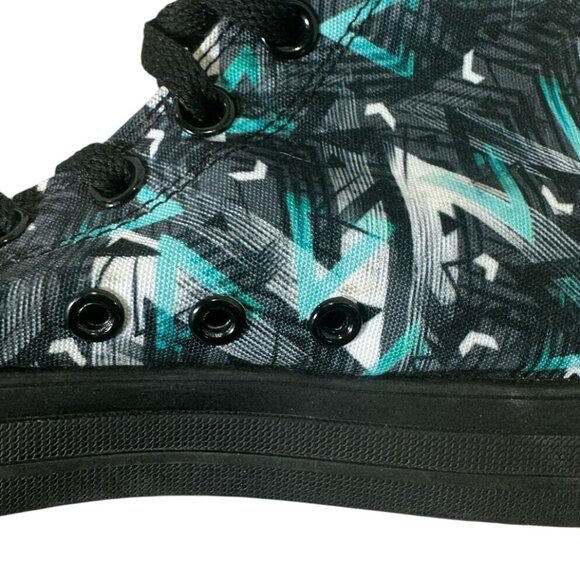 RAAD Aqua Pattern High Top Sneakers Graffiti Retro 6.5M 8W Athletic Shoe Skater - Picture 10 of 11